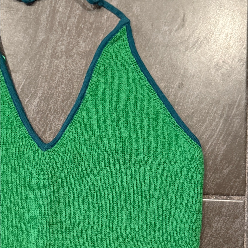 Free People Out and About Green Solid Halter Top - Picture 2 of 12